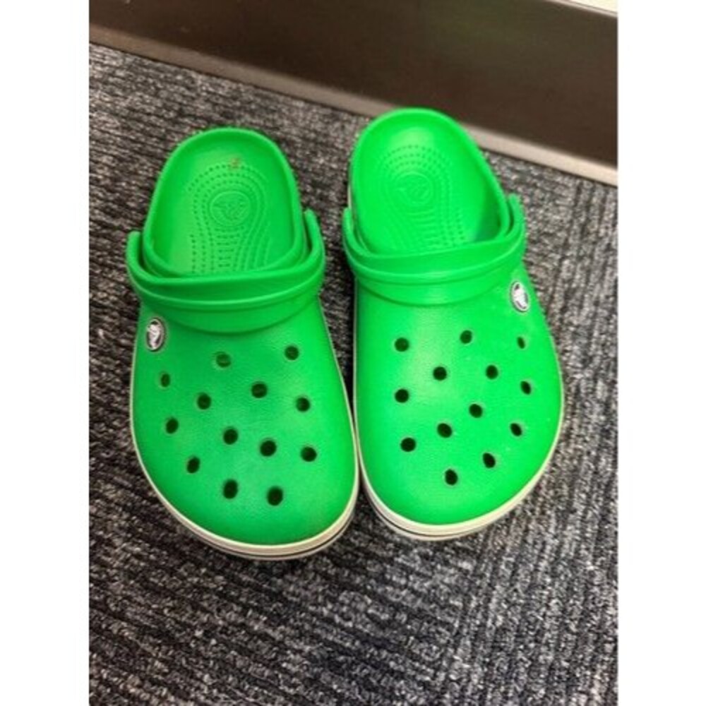 Crocs Green Clog Slip-On Sandals w/ Heel Strap Logo Unisex Adults AU 7